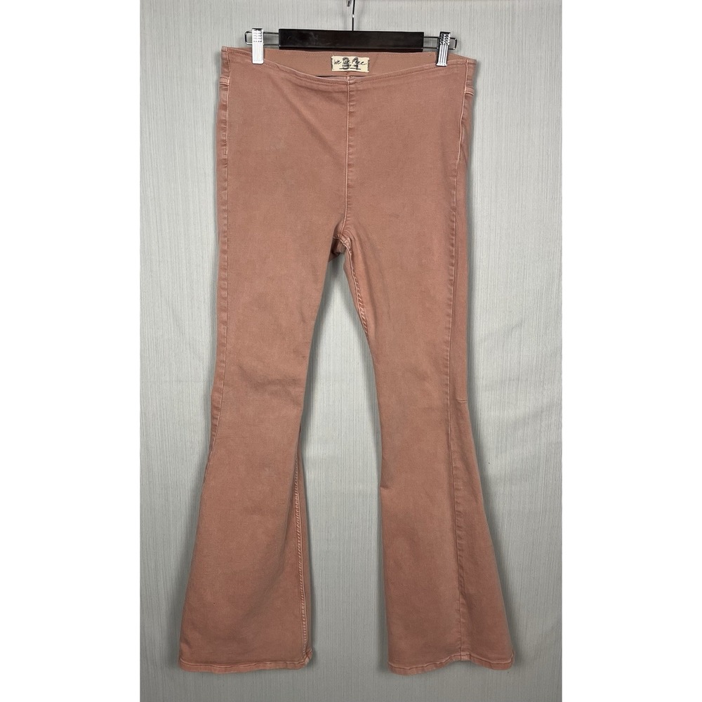 Free People We The Free Jeans Womens 31 Mauve Penny Pull On Flare Boho Retro 70s